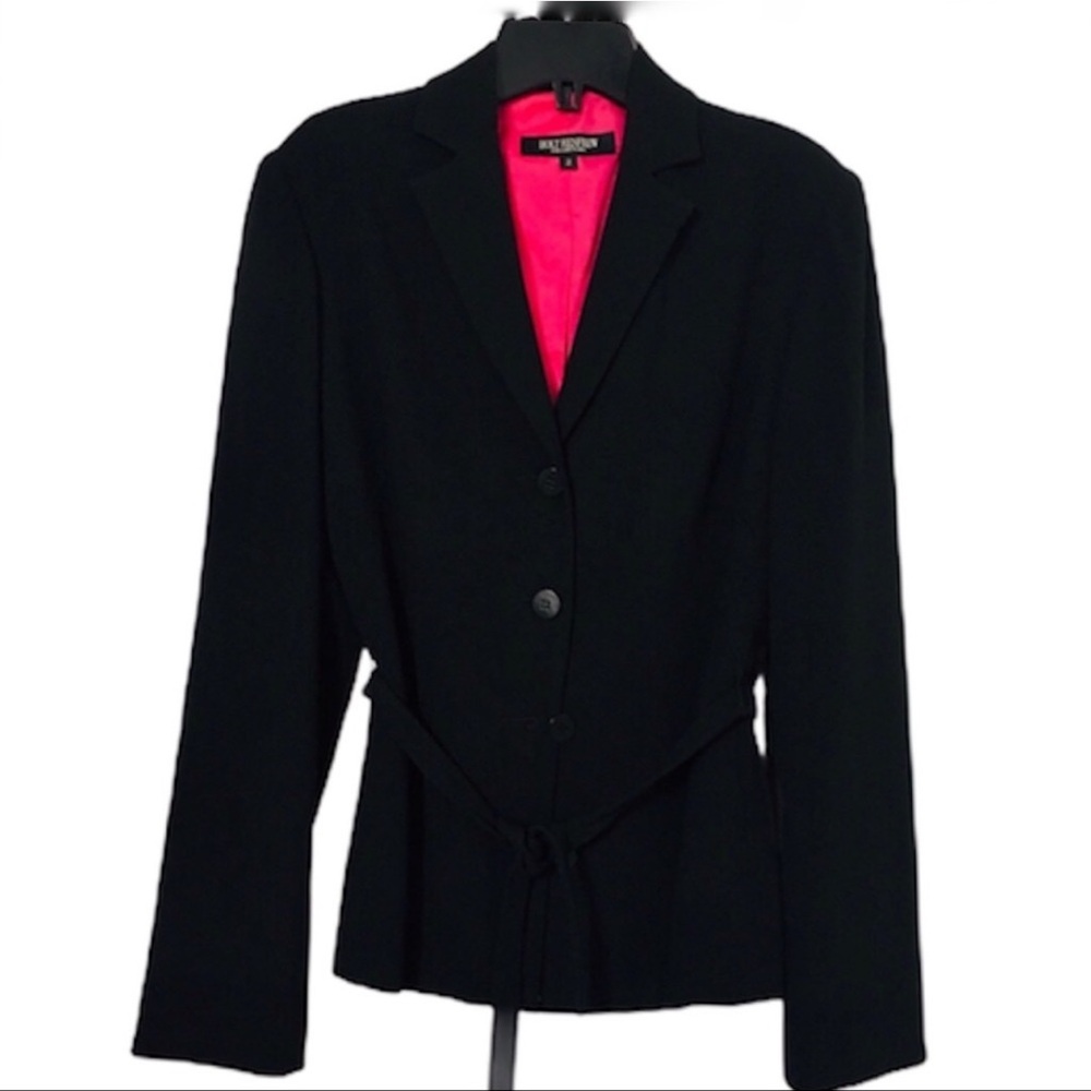 Black Blazer with Pink Lining Tailored Fit